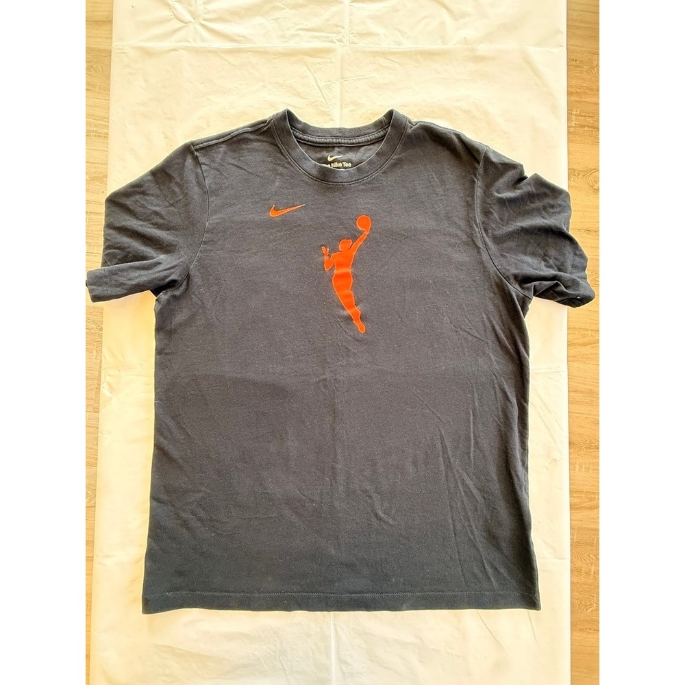 Nike WNBA Graphic Tee Women Large Black Orange Good Dri-FIT Basketball Shirt